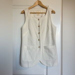 Anthropologie Maeve White Sleeveless Blouse